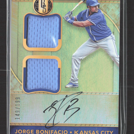 2017 Panini Gold Standard Jorge Bonifacio #GSD-JB Autograph 149/199 Dual Patch
