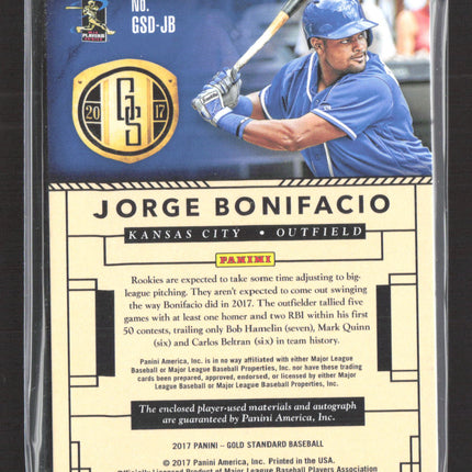 2017 Panini Gold Standard Jorge Bonifacio #GSD-JB Autograph 149/199 Dual Patch