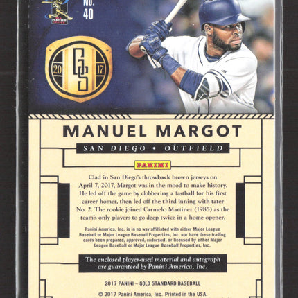 2017 Panini Gold Standard Manuel Margot #40 RC 54/99 Jersey Auto