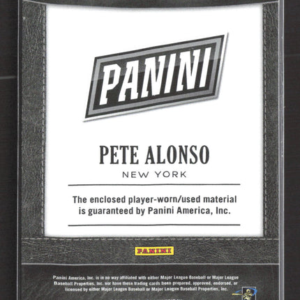 2019 Panini Black Friday Pete Alonso #PA Memorabilia 09/50 Jersey