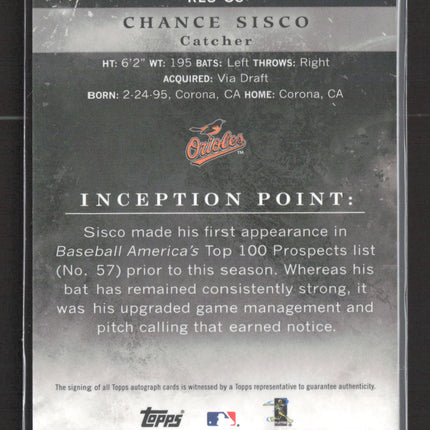 2018 Topps Inception Chance Sisco #RES-CS RC 095/230 Auto