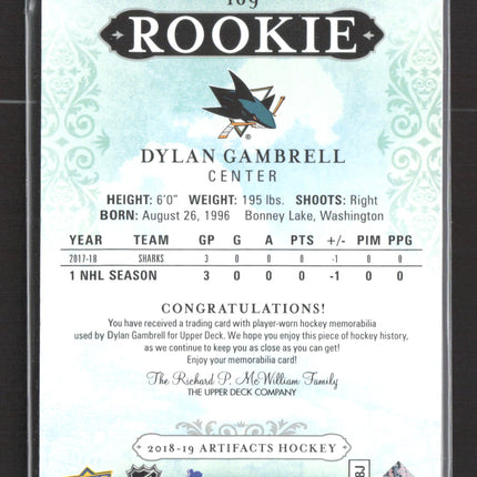 2017 Upper Deck Artifacts Dylan Gambrell #169 071/499 Memorabilia Jersey