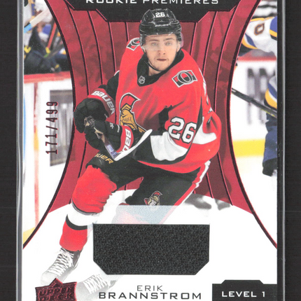 2020 UD Trilogy Rookie Premieres Erik Brannstrom #69 Level Red 171/499 Jersey