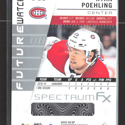 2020 Upper Deck SP Authentic Spectrum FX Ryan Poehling #S-90 Level 2
