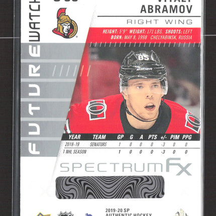 2020 UD SP Authentic Future Watch Spectrum FX Vitaly Abramov #S-55 Level 2