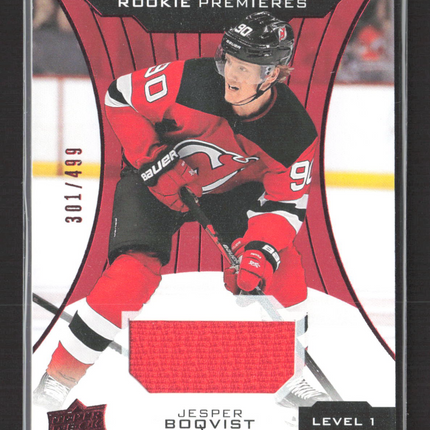 2020 Upper Deck Trilogy Rookie Premieres Jesper Boqvist #60 Level Jersey 301/499