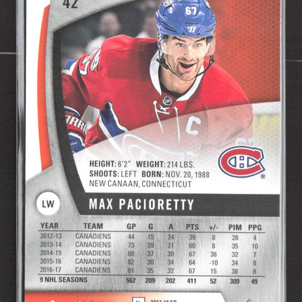 2018 Upper Deck SP Game Used Edition Max Pacioretty #42 130/139