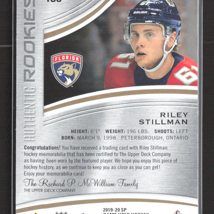 2020 Upper Deck SP Game Used Hockey Riley Stillman #133 095/599 Jersey