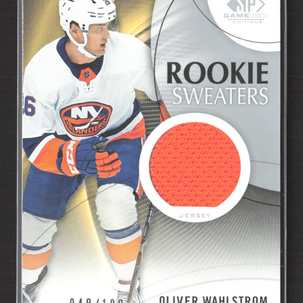 2019 UD SP Game Used Edition Oliver Wahlstrom #RS-OW Rookie Sweaters /199 Jersey