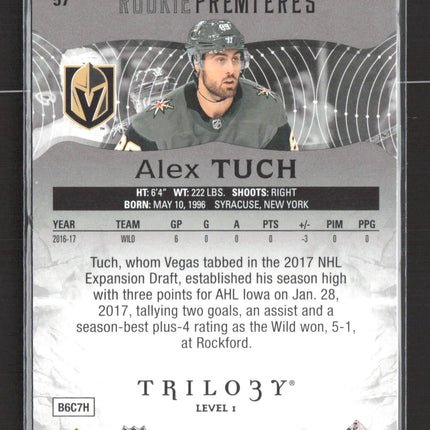 2017 Upper Deck Trilogy Rookie Premieres Alex Tuch #57 Level 36/99