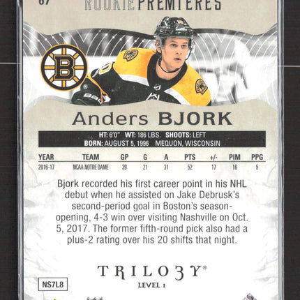 2018 Upper Deck Trilogy Rookie Premieres Anders Bjork #67 Level 457/999