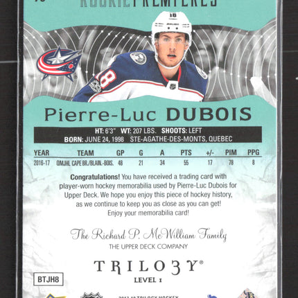 2018 Upper Deck Trilogy Rookie Premieres Pierre-Luc Dubois #79 Jersey 302/399