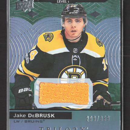 2018 Upper Deck Trilogy Rookie Premieres Jake DeBrusk #71 Jersey Patch 299/399