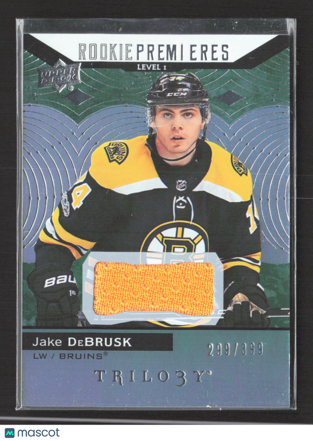 2018 Upper Deck Trilogy Rookie Premieres Jake DeBrusk #71 Jersey Patch 299/399