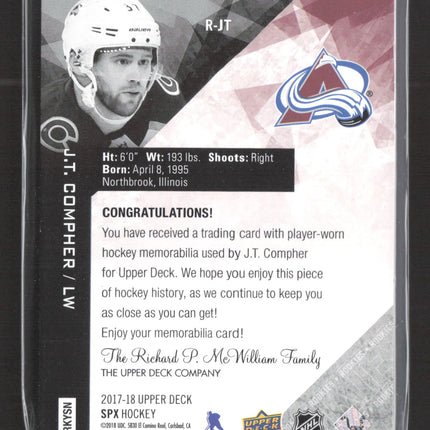2018 Upper Deck SPx J.T. Compher #R-JT Jersey Patch /299