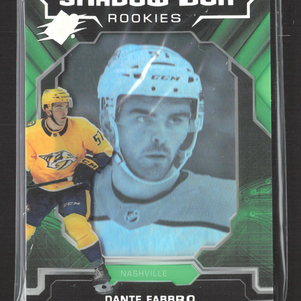 2020 Upper Deck SPx Shadow Box Rookies Dante Fabbro #S-DF