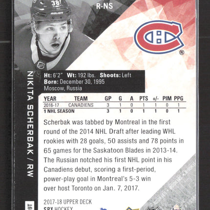 2018 Upper Deck SPx Hockey Nikita Scherbak #VN49T /38