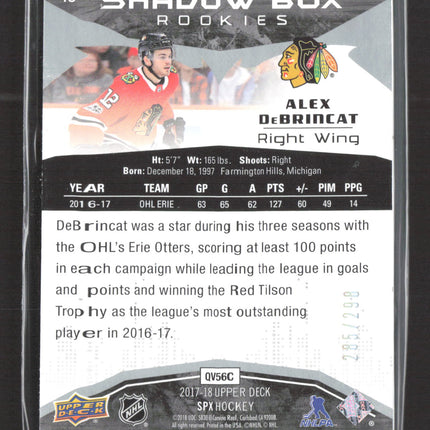 2018 Upper Deck SPx Shadow Box Alex DeBrincat #48 285/298