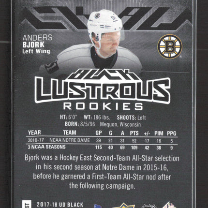 2018 Upper Deck Black Lustrous Rookies Anders Bjork #LR-AB 178/299
