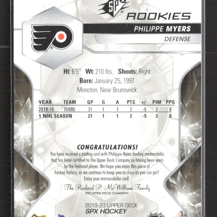 2020 Upper Deck SPx Hockey Philippe Myers #61 Jersey Patch 668/960 Memorabilia