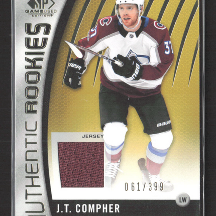 2018 Upper Deck SP Game Used Authentic Rookies J.T. Compher #179 061/399 Jersey