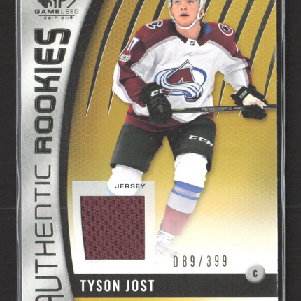 2018 Upper Deck SP Game Used Authentic Rookies Tyson Jost #165 089/399 Jersey
