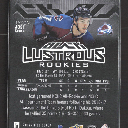 2018 Upper Deck Black Lustrous Rookies Tyson Jost #LR-TJ 212/299
