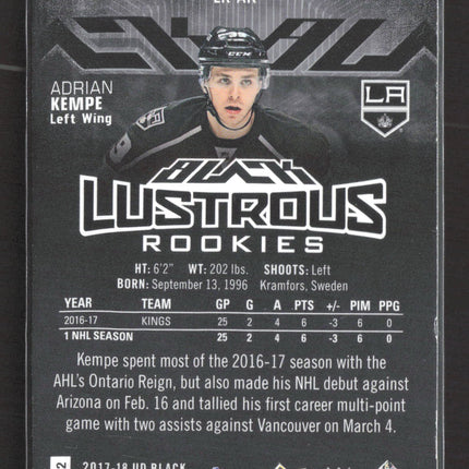 2018 Upper Deck Black Lustrous Rookies Adrian Kempe #LR-AK 262/299