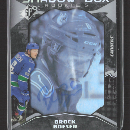 2018 Upper Deck SPx Shadow Box Rookies Brock Boeser #45 25/98 Auto