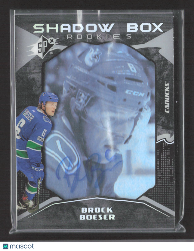 2018 Upper Deck SPx Shadow Box Rookies Brock Boeser #45 25/98 Auto