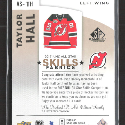 2017 Upper Deck SP Game Used Skills Fabrics Taylor Hall #AS-TH 08/35 Patch