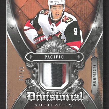 2018 UD Divisional Artifacts Clayton Keller #DA-CK Premium Pacific 09/25 Patch