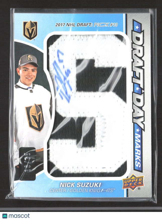 2019 UD SP Game Used Hockey Draft Day Marks Nick Suzuki #DDM-NS Patch Auto /35