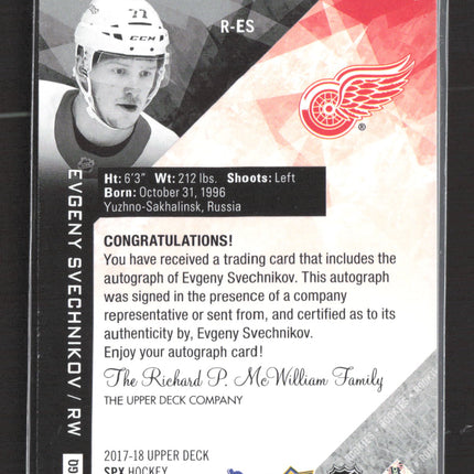 2018 Upper Deck SPx Hockey Evgeny Svechnikov #R-ES 094/199 Auto