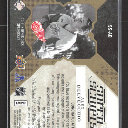 2018 Upper Deck SPx Super Scripts Alex Delvecchio #SS-AD Auto