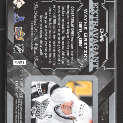2018 Upper Deck SPx Extravagant Materials Wayne Gretzky #EX-WG Jersey Patch