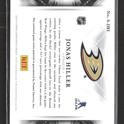 2014 Panini Crown Royale Silhouette Jonas Hiller #S-JHI Jersey