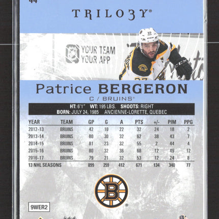 2018 Upper Deck Trilogy Patrice Bergeron #44 622/999