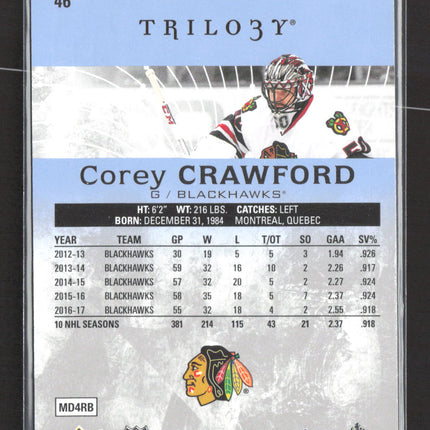 2017 Upper Deck Trilogy Corey Crawford #46 /999