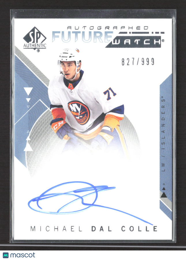 2018 Upper Deck SP Authentic Future Watch Michael Dal Colle #164 827/999 Auto