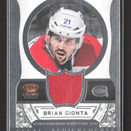 2014 Panini Crown Royale Regal Achievements Brian Gionta #RA-BGI Jersey