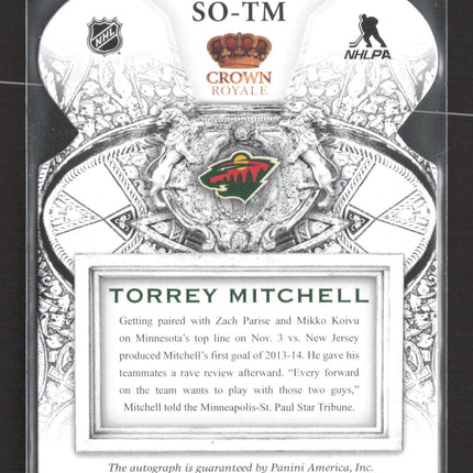 2014 Panini Crown Royale Sovereign Sigs Torrey Mitchell #SO-TM Auto
