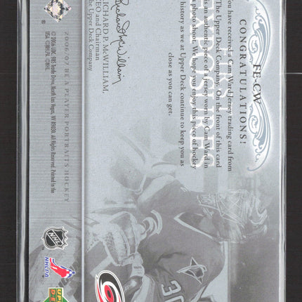 2006 Upper Deck Be A Player Portraits First Exposures Cam Ward #FE-CW Jersey