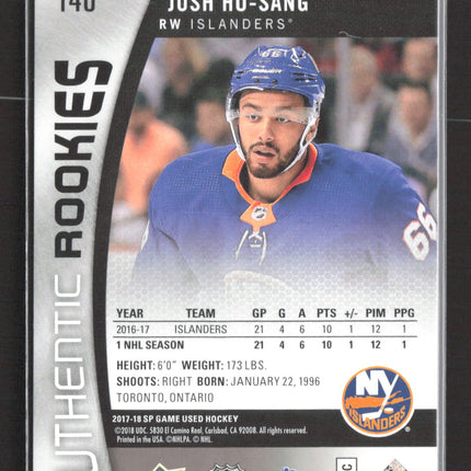 2018 Upper Deck SP Game Used Edition Authentic Rookies Josh Ho-Sang #140 201/221