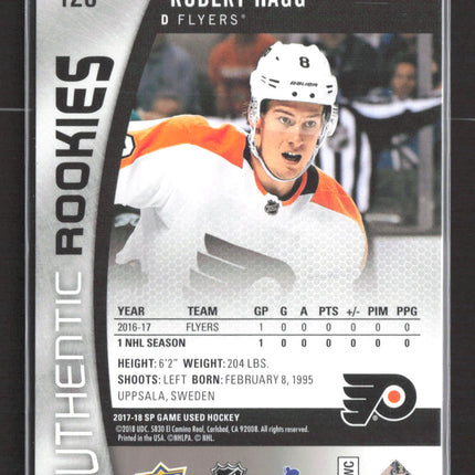 2018 Upper Deck SP Game Used Authentic Rookies Robert Hagg #126 178/222