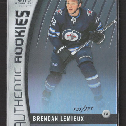 2018 Upper Deck SP Game Used Authentic Rookies Brendan Lemieux #109 131/221