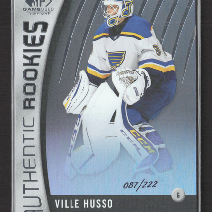 2018 Upper Deck SP Game Used Authentic Rookies Ville Husso #104 087/222