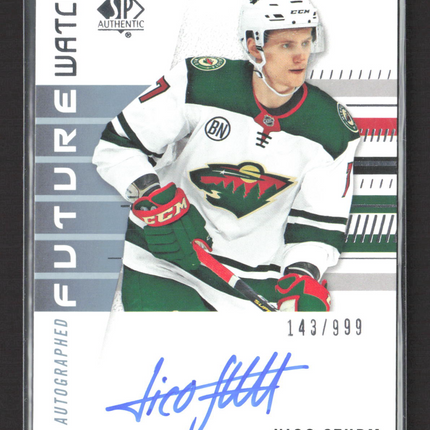 2020 Upper Deck SP Authentic Future Watch Nico Sturm #166 Auto /999