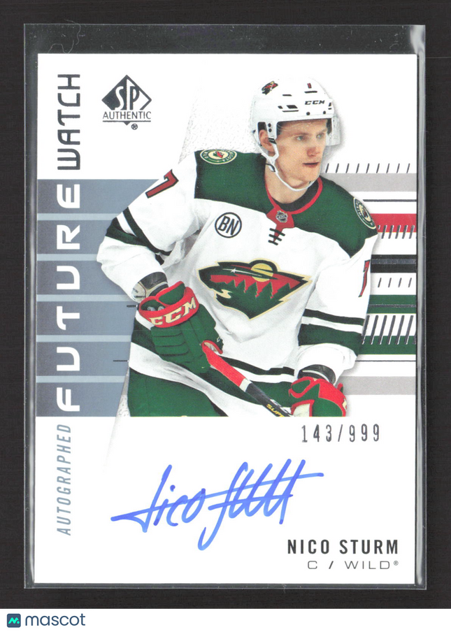 2020 Upper Deck SP Authentic Future Watch Nico Sturm #166 Auto /999