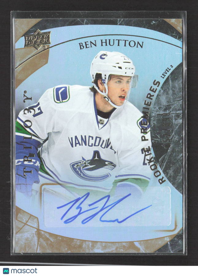 2016 Upper Deck Trilogy Rookie Premieres Level 2 Ben Hutton #213 Auto /399